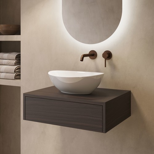 600mm walnut wood effect wall - 600mm,