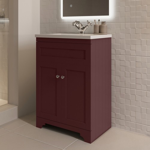 600mm burgundy freestanding - 600mm,