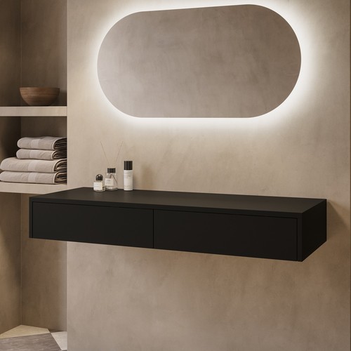 1200mm black wall hung - 1200mm,