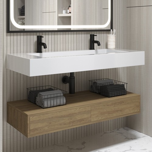 1200mm wood effect wall hung - wood,