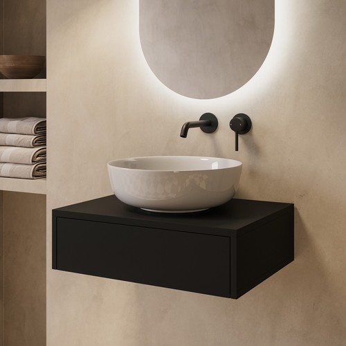 600mm black wall hung - 600mm,