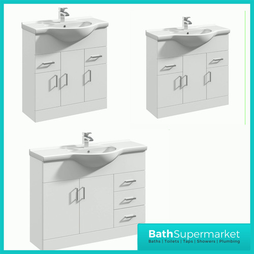 White gloss bathroom - gloss, vanity