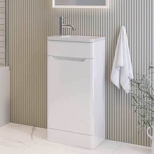 400mm white freestanding - white,