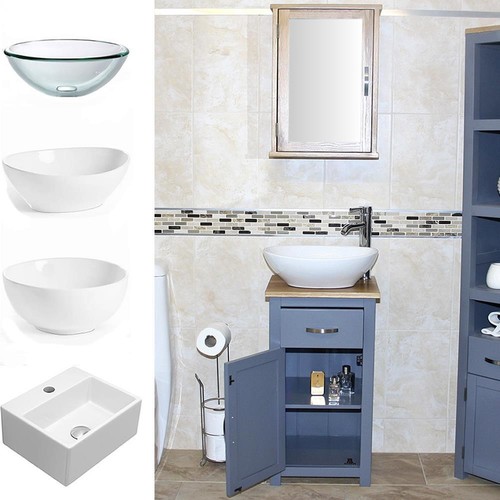 Grey painted bathroom cabinet - painted,