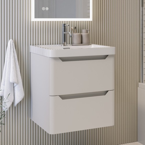 500mm beige wall - hung, vanity