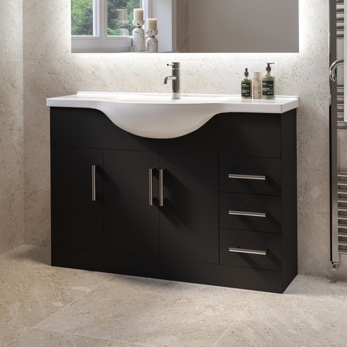 1200mm black freestanding - black,