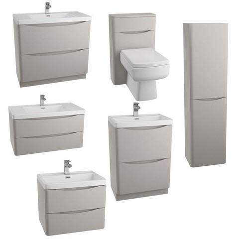 Modern bathroom units - bathroom, grey