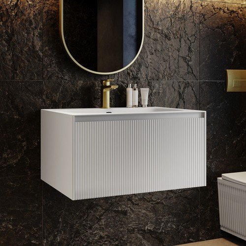 700mm white fluted wall - 700mm,