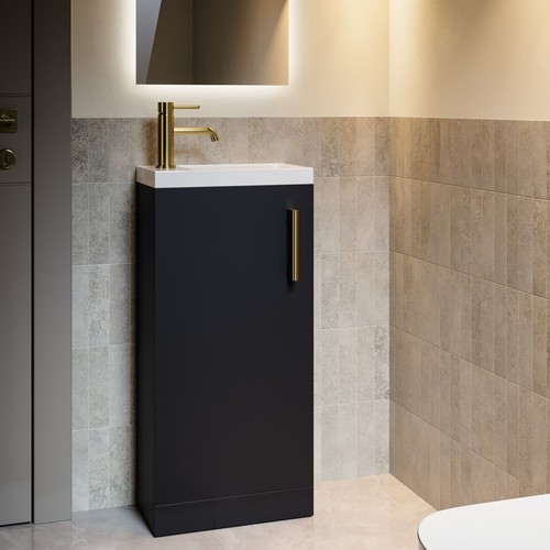 400mm black freestanding - black,