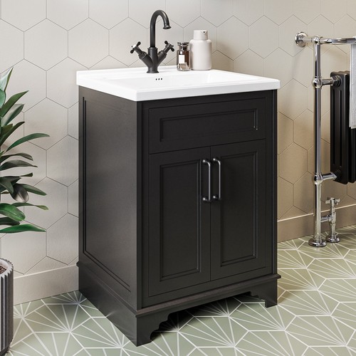 600mm black freestanding - black,
