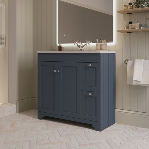 900mm blue freestanding vanity - freestanding,