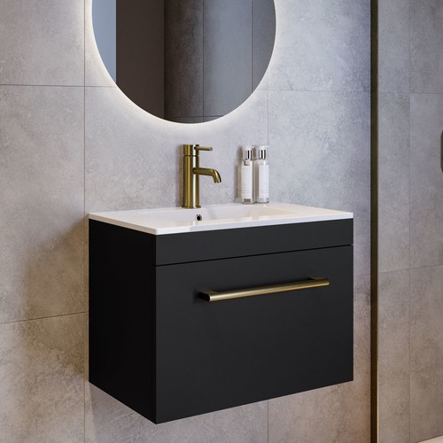 600mm black wall - wall, hung