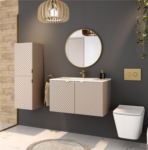 Bathroom cabinet set cashmere - set,