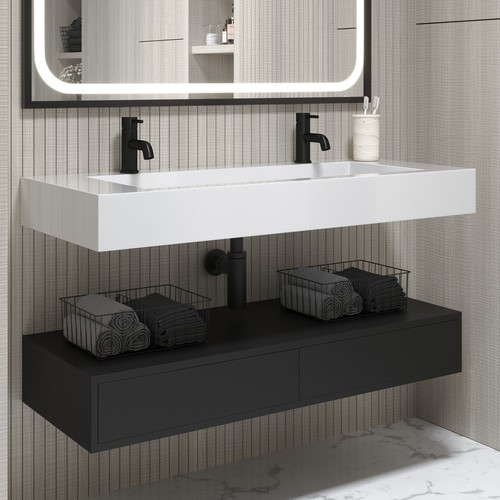 1200mm black wall hung - black,