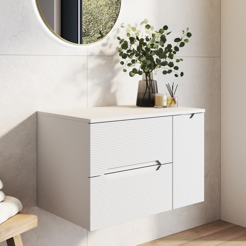 800mm white fluted - fluted, wall