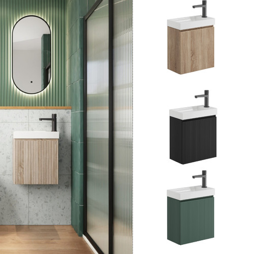 400mm door vanity unit basin - door,