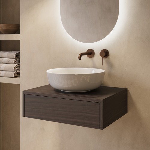 600mm walnut wood effect wall - walnut,