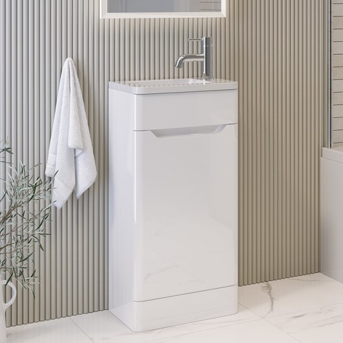400mm white freestanding - white,