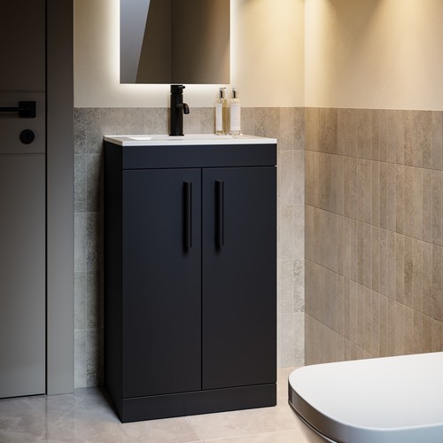 500mm black freestanding - black,