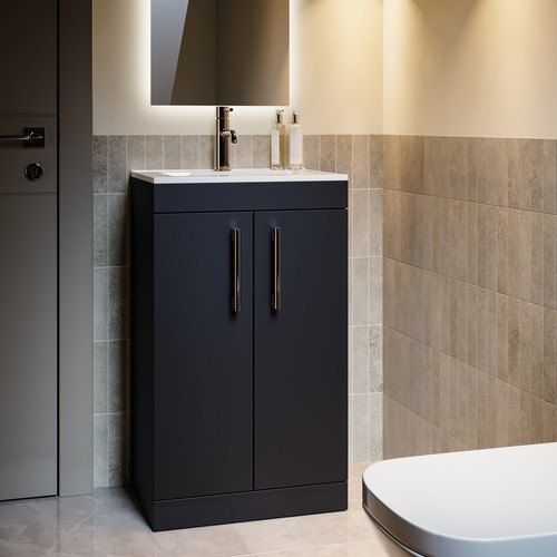 500mm black freestanding - black,
