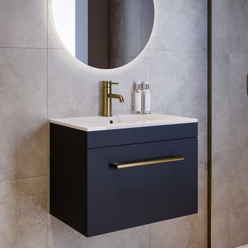 600mm black wall - 600mm, vanity